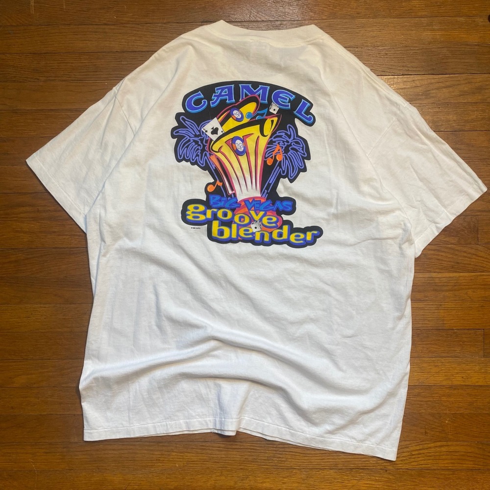Vintage 1996 Camel Big Vegas Groove Blender Pocket T-Shirt White XL Made in USA